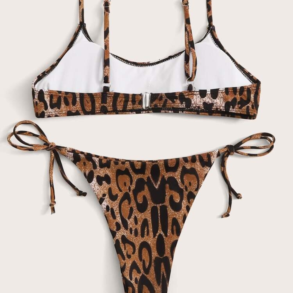 🐆 NWT Leopard spaghetti strap bikini - Picture 3 of 6